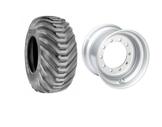 WHEEL 400 / 60 - 15.5 BKT TR 882 18 PR, 149 A8, TL, 6/161/205, E2, ET 0 13.00 X 15.5, RAL9006 SILVER, VS H