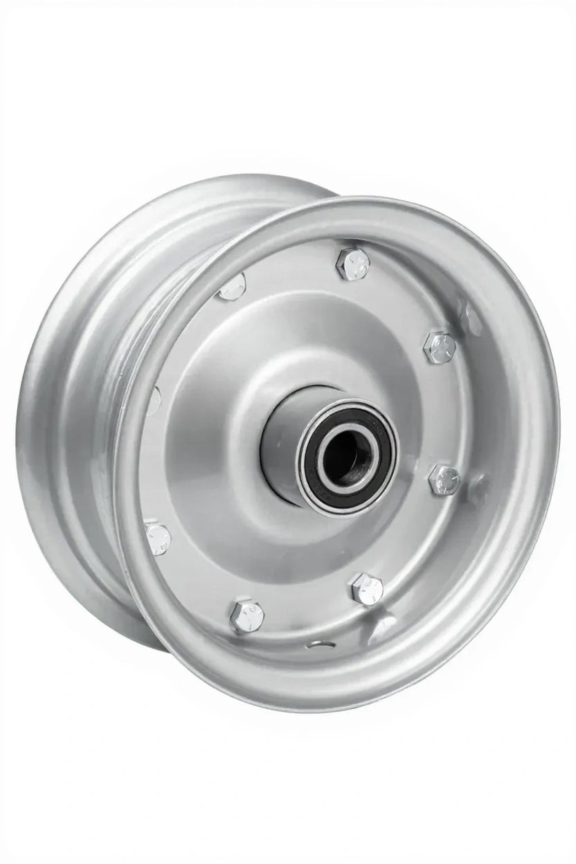 Felge 3.00 D - 8 Stahl Gabelmont., Kugellager, 25x100/100 820 kg - 16 km/h, Silber RAL9006&nbsp;