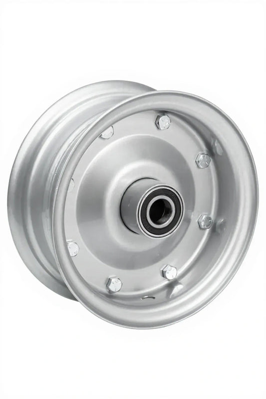 Felge 3.00 D - 8 Stahl Gabelmont., Kugellager, 25x100/100 820 kg - 16 km/h, Silber RAL9006&nbsp;